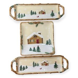 St.Nicholas Square Heartland 9.5"x9.5" Plate 13.5"x4.5" Serving Plate Christmas